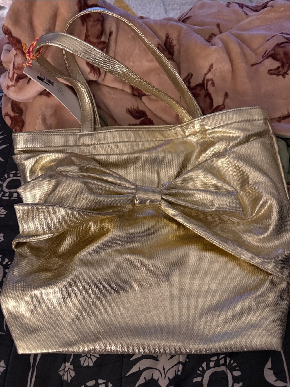 kate spade Metallic Gold Bow Tote